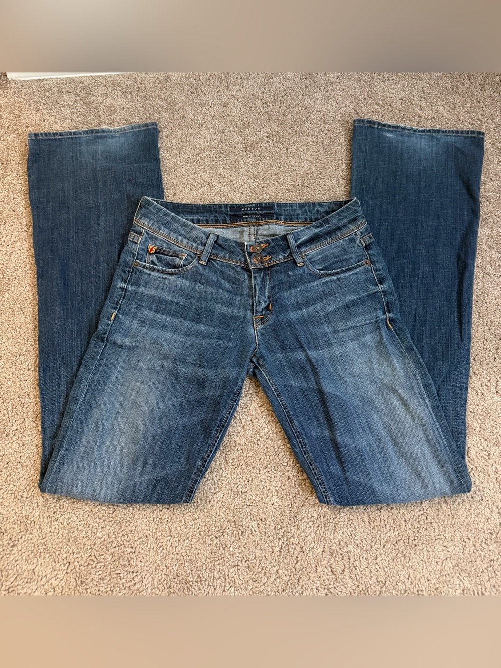 Y2K Hudson Low/Mid rise bootcut jeans flare Union Jack grunge denim
